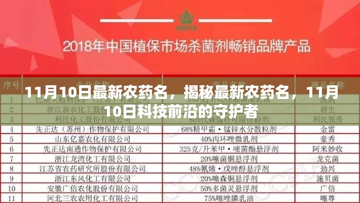 揭秘最新农药名，科技前沿的守护者（11月10日更新）