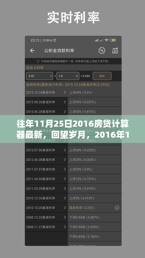 回望岁月，2016年11月25日房贷计算器的新纪元与影响