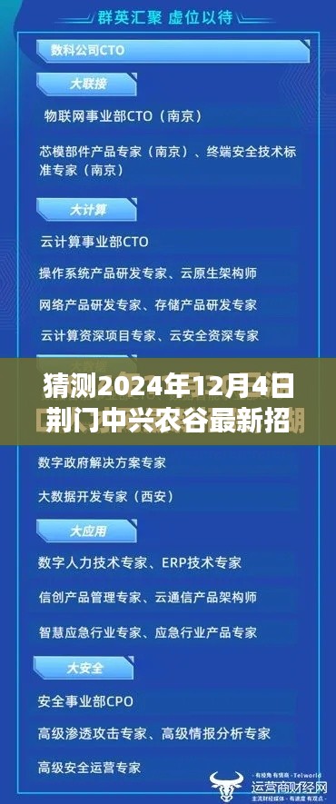 荆门中兴农谷最新招聘测评报告预测（2024年12月4日版）