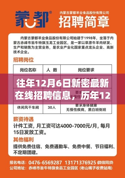 历年12月6日新密在线招聘信息回顾，求职者的希望与时代的脉搏同步前行