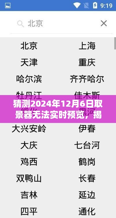 揭秘未来科技挑战，揭秘2024年取景器无法实时预览背后的影响与预测