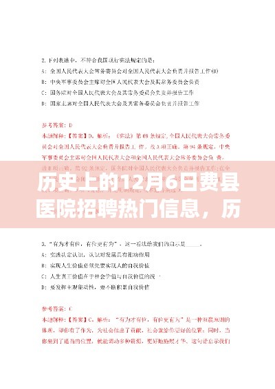历史上的12月6日费县医院招聘盛况回顾，热门职位信息全面解析