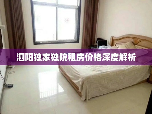 泗阳独家独院租房价格深度解析