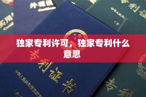 独家专利许可，独家专利什么意思 