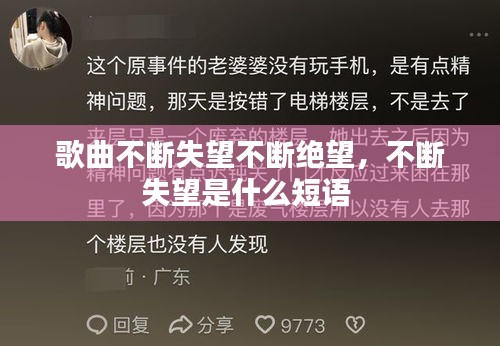 歌曲不断失望不断绝望，不断失望是什么短语 