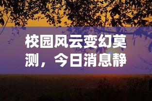 校园风云变幻莫测，今日消息静待花开！