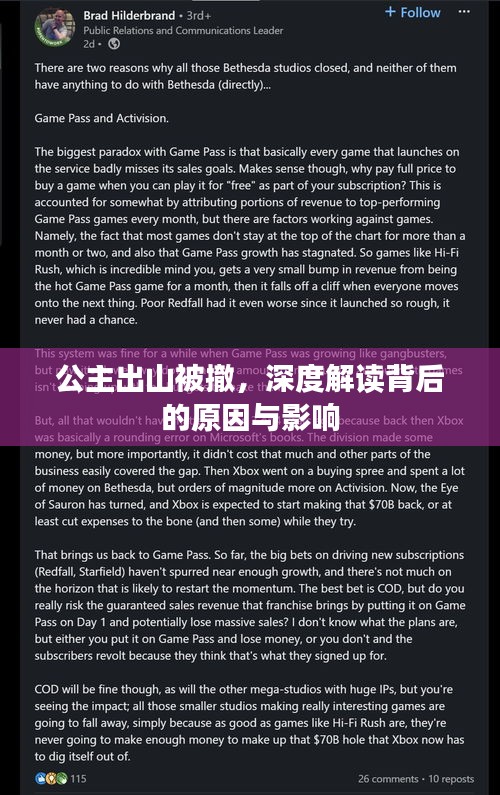 公主出山被撤，深度解读背后的原因与影响