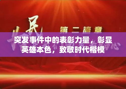 突发事件中的表彰力量，彰显英雄本色，致敬时代楷模