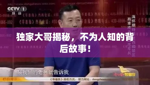 独家大哥揭秘，不为人知的背后故事！
