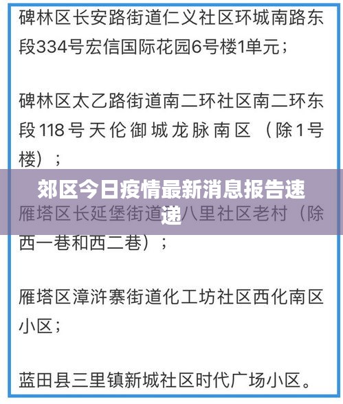 郊区今日疫情最新消息报告速递