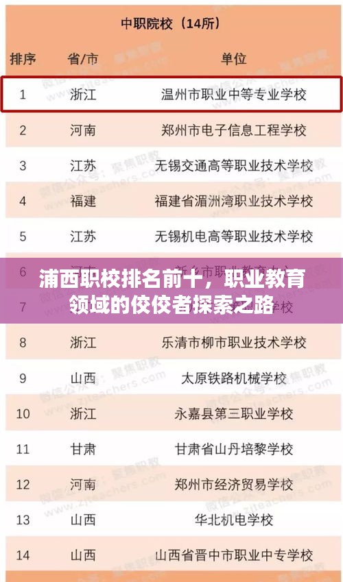 浦西职校排名前十，职业教育领域的佼佼者探索之路