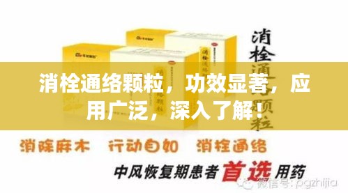 消栓通络颗粒，功效显著，应用广泛，深入了解！