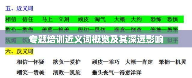 专题培训近义词概览及其深远影响