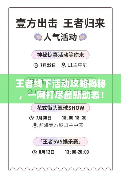 王者线下活动攻略揭秘，一网打尽最新动态！