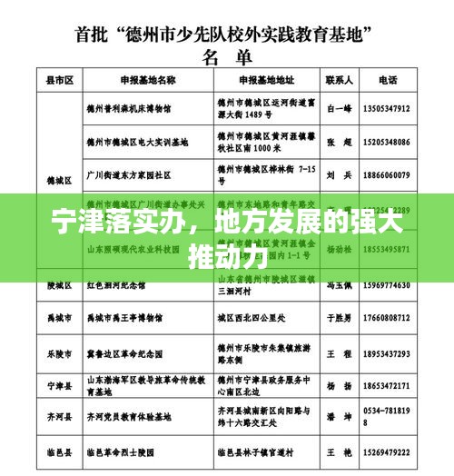 宁津落实办，地方发展的强大推动力