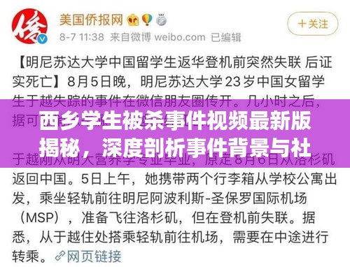 西乡学生被杀事件视频最新版揭秘，深度剖析事件背景与社会反思