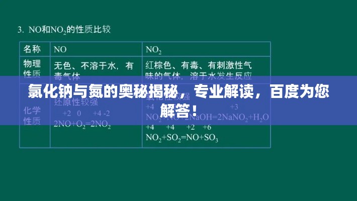 氯化钠与氮的奥秘揭秘，专业解读，百度为您解答！