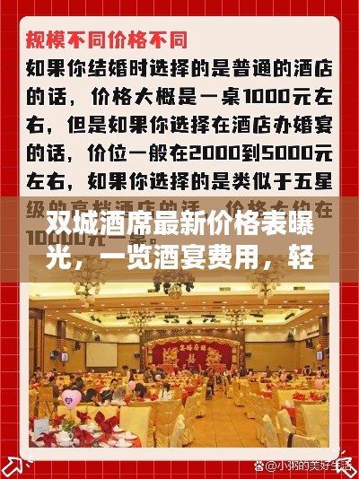 双城酒席最新价格表曝光，一览酒宴费用，轻松掌握最新行情