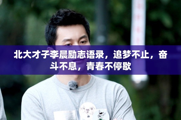 北大才子李晨励志语录，追梦不止，奋斗不息，青春不停歇
